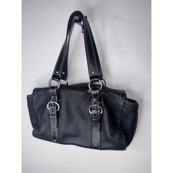 COACH Chelsea Tote Handbag Pebbled Leather Black - Picture 1 of 11
